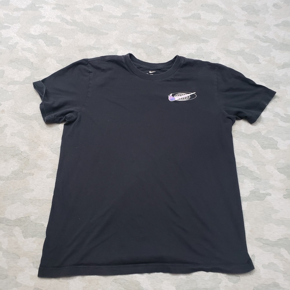 Nike Shirt Mens Medium Black Graphic Tee Short Sleeve